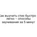 Как выучить стих быстро и легко – способы заучивания за 5 минут
